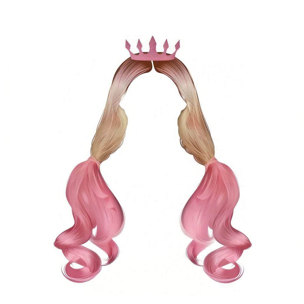 Blonde pink crown braid white background accessories moustache.