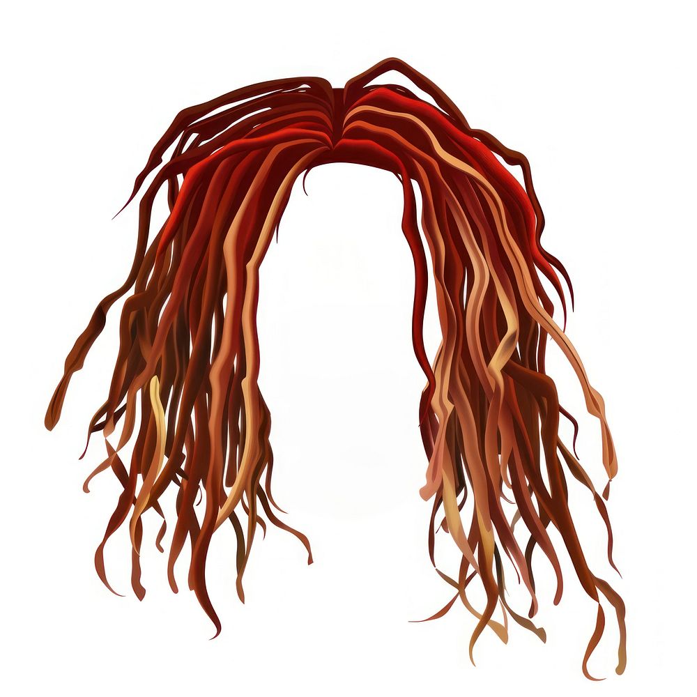Brown red man Dreadlocks dreadlocks hairstyle white background.