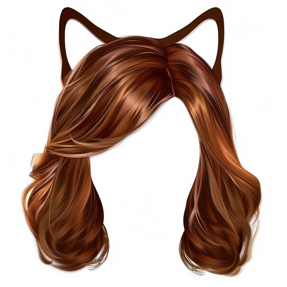 Brown ear cat hairstyle white background portrait clothing.