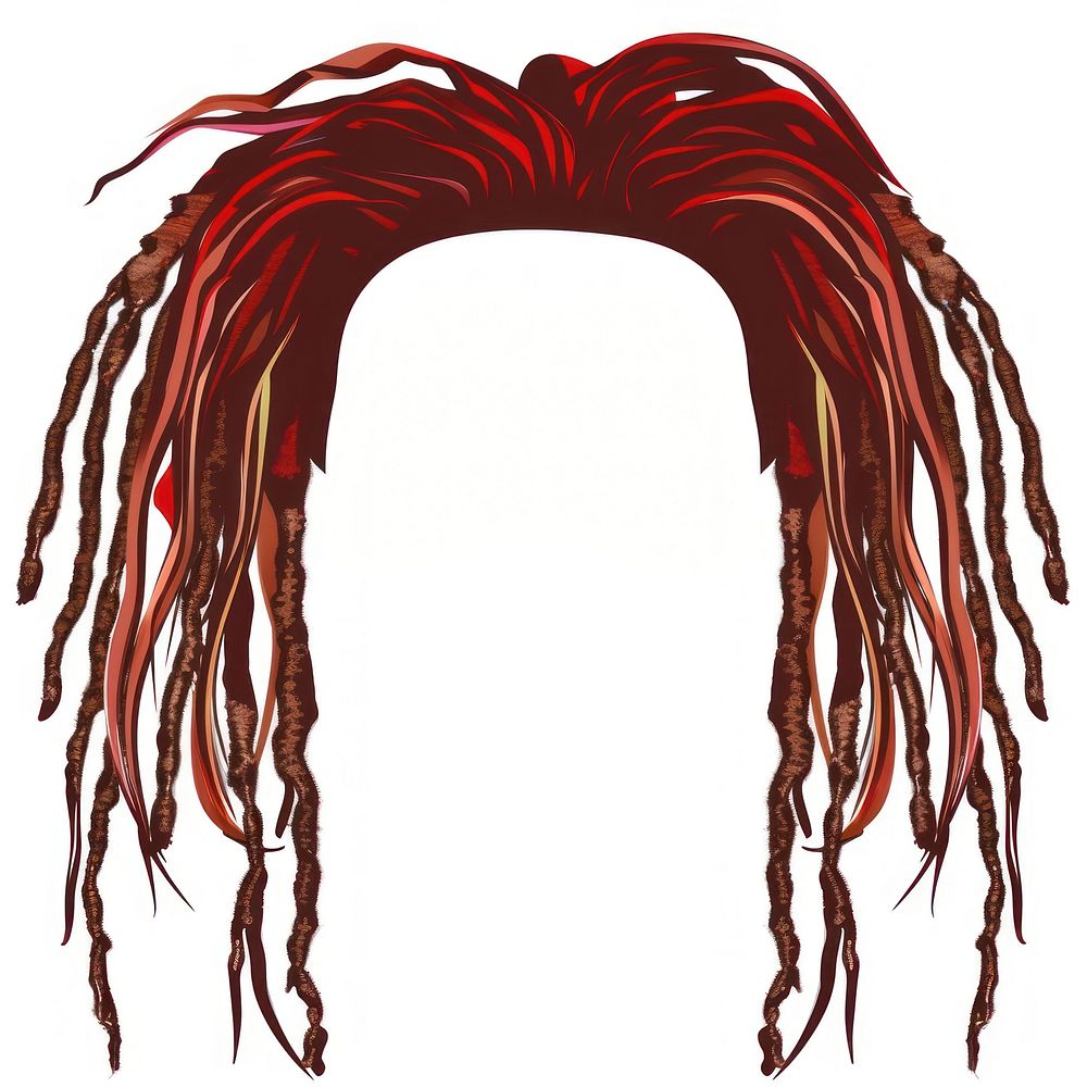 Brown red man Dreadlocks dreadlocks hairstyle white background.