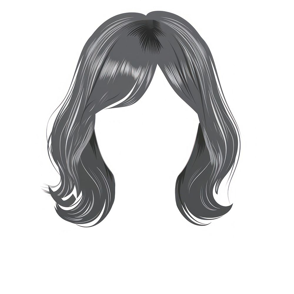 Gray color hairstyle drawing sketch adult.
