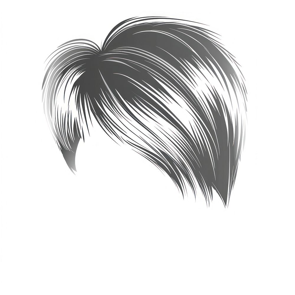 Grey crew cut hairstyle portrait drawing.
