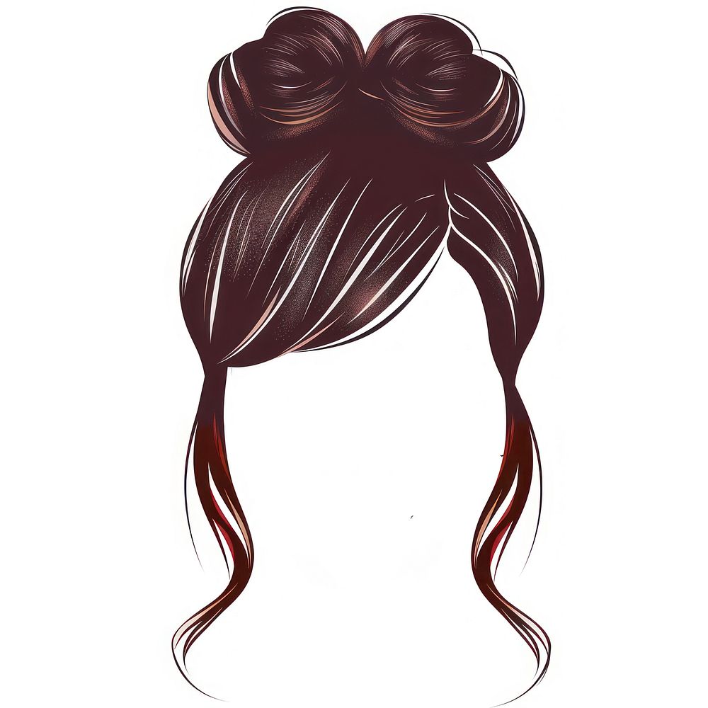 Fair chignon hairstyle portrait drawing sketch.