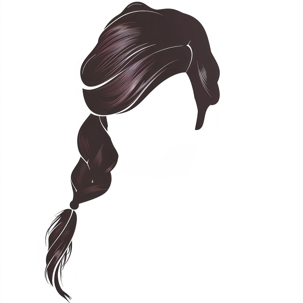 Fair fishtail hairstyle drawing sketch adult.