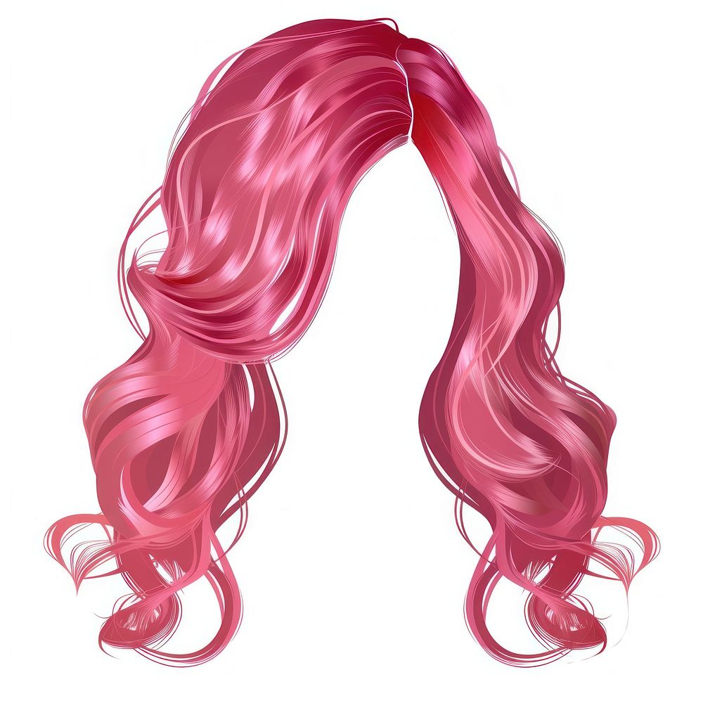 Fantasy pink bule hairstyle wig white background headshot.
