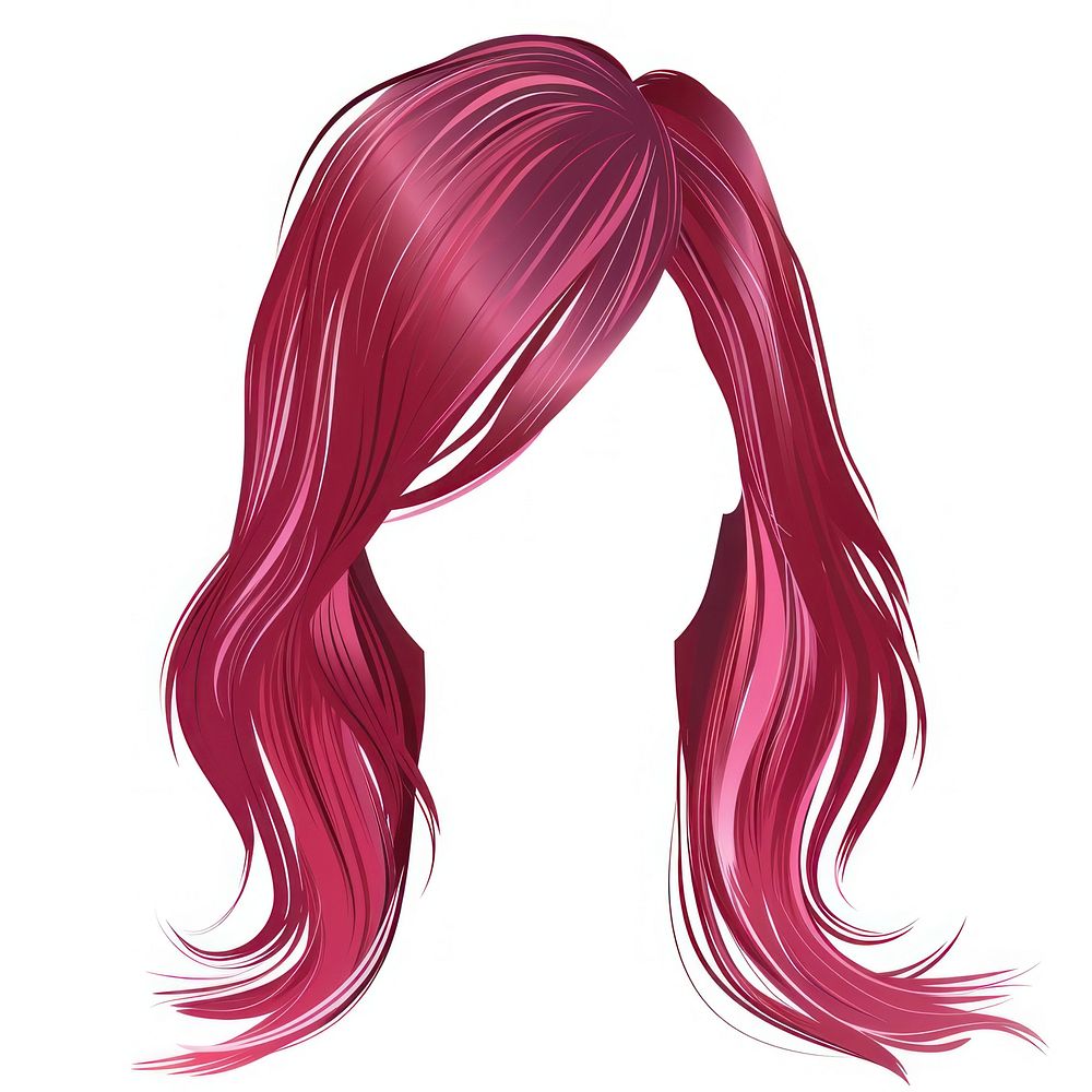 Fantasy pink bule hairstyle adult wig white background.