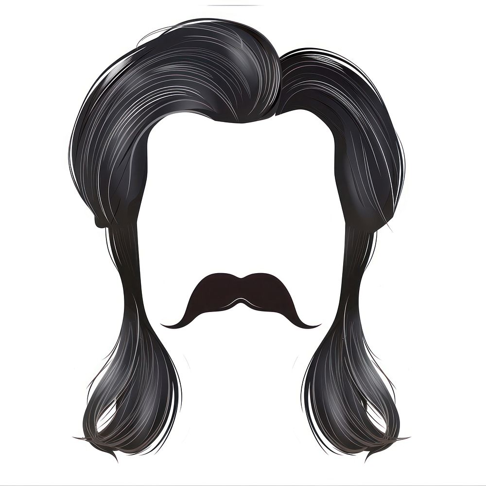 Man Shoulder Length LongHair hairstyle mustache face.