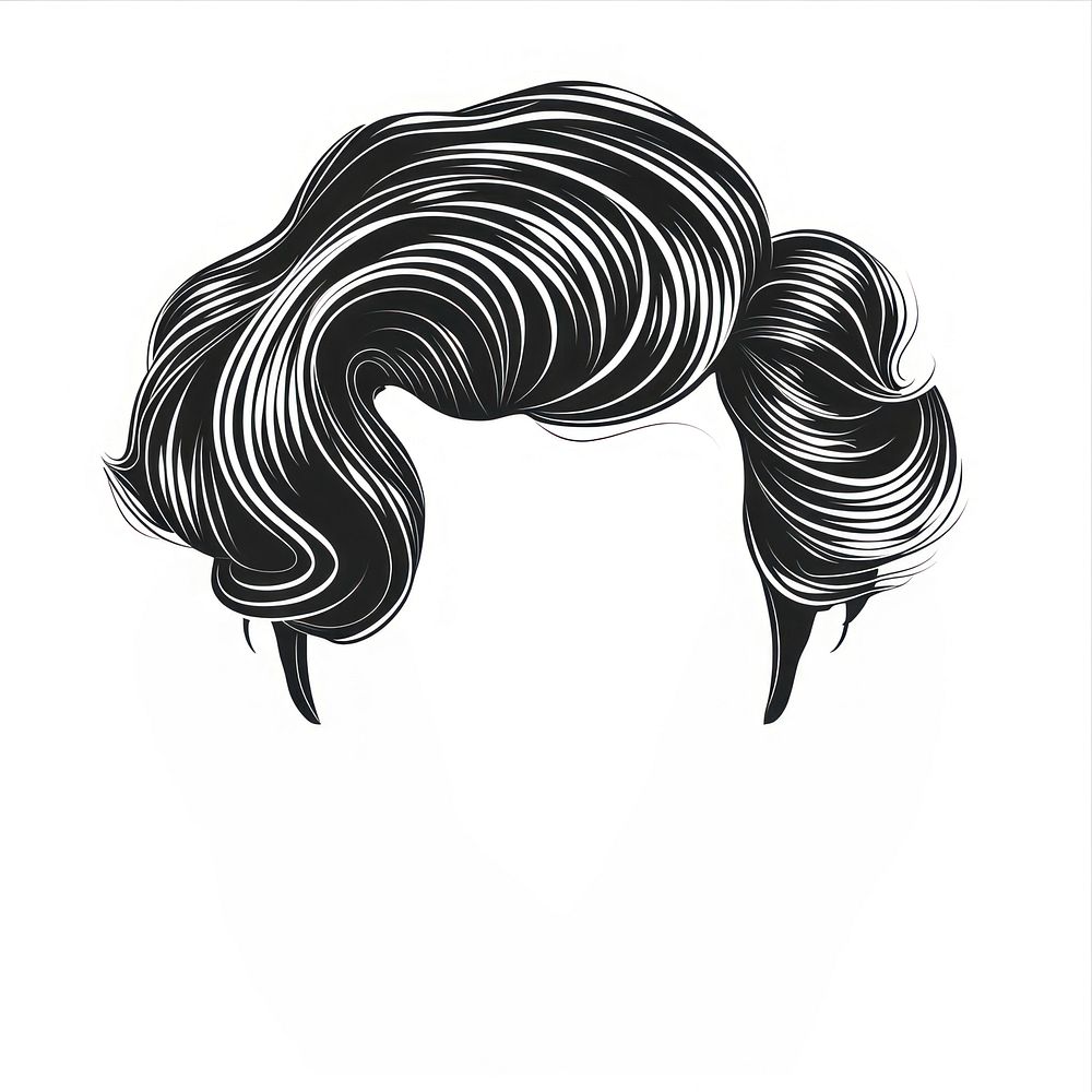 Man 360 waves hairstyle drawing sketch.