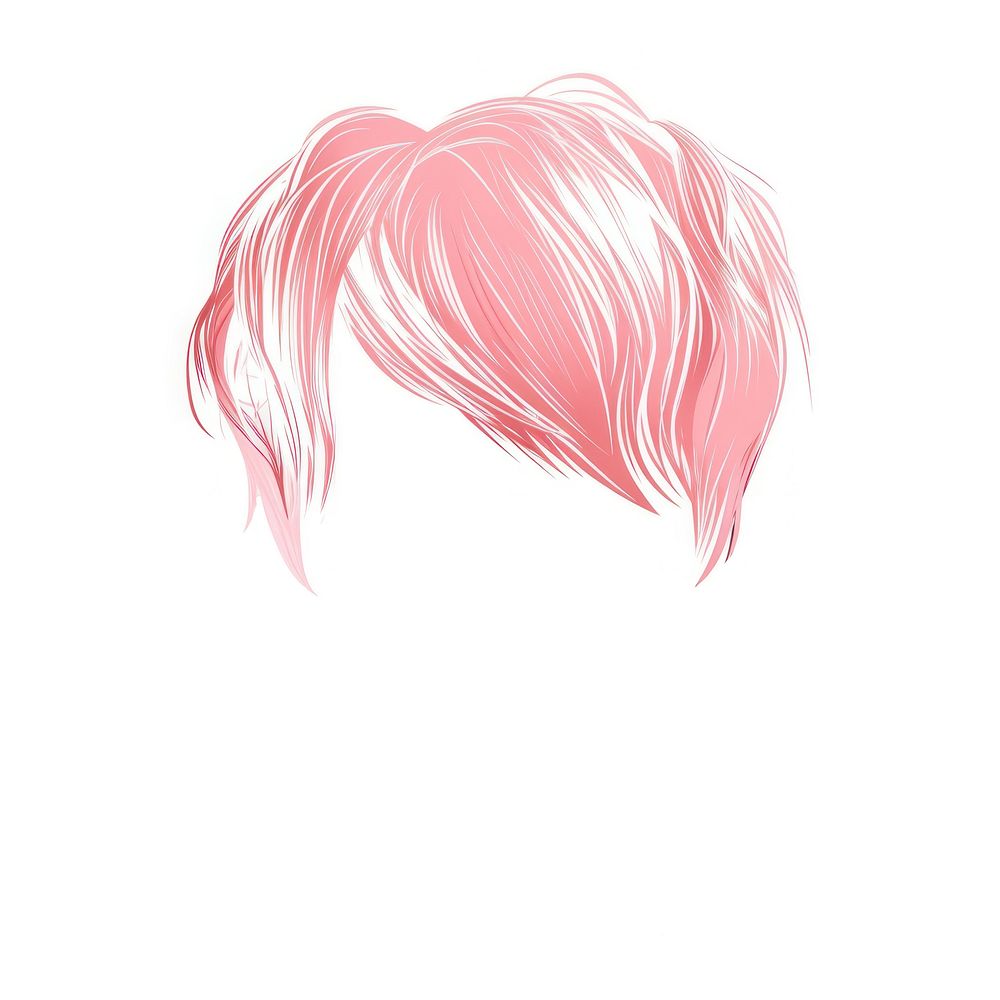 Pink pixie cut hairstyle drawing sketch adult.