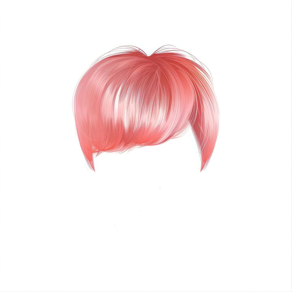 Pink pixie cut hairstyle portrait drawing sketch.
