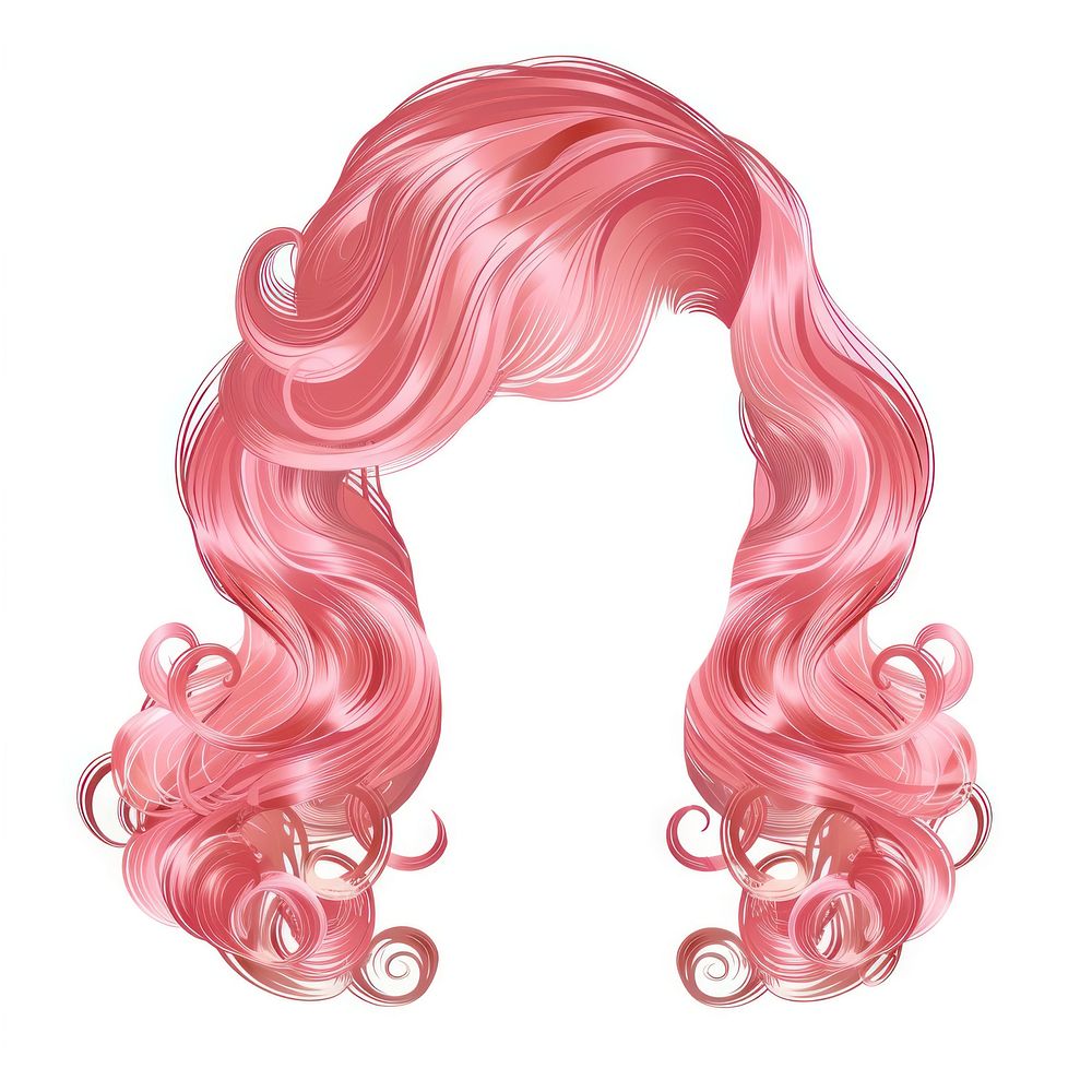 Pink curly hairstyle adult wig art.