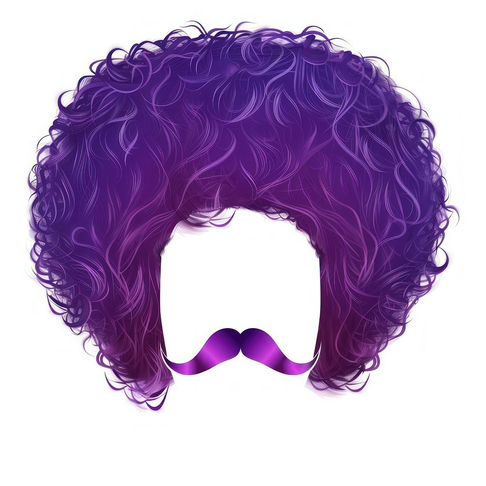 Purple man afro hairstyle adult wig.