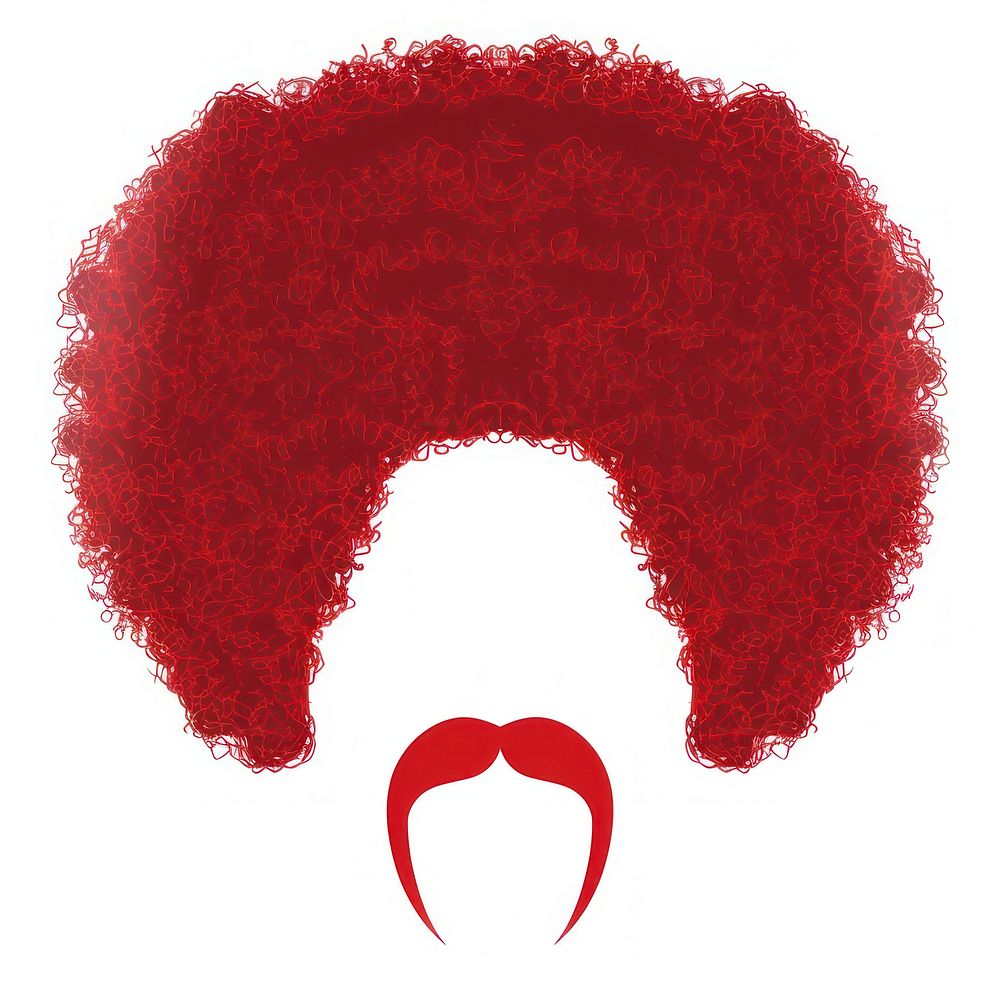 Red man afro hairstyle portrait face.