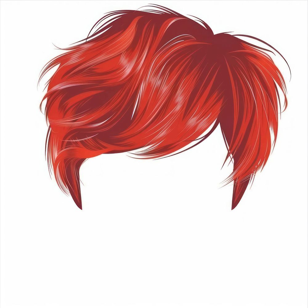 Man red hair hairstyle art white background.