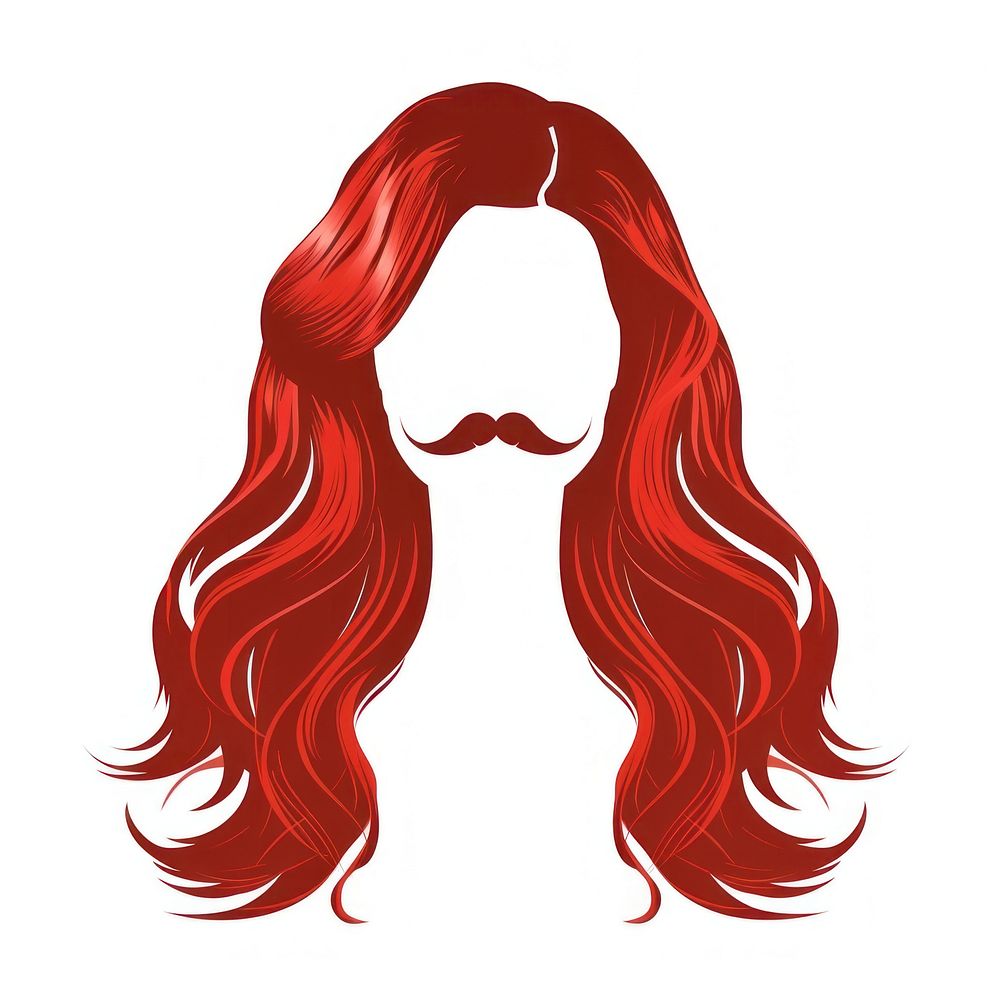 Red man long hair hairstyle mustache face.