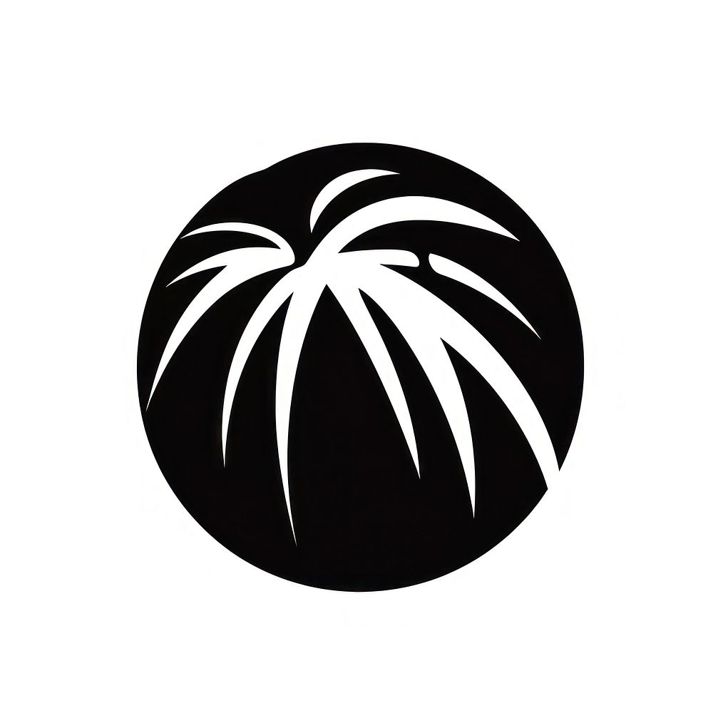 Coconut fruit logo icon black monochrome astronomy.