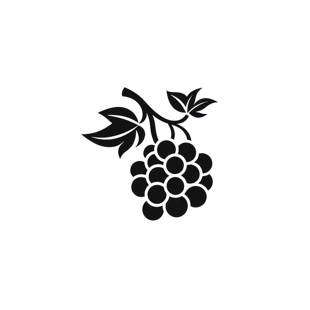 Grape fruit logo icon grapes black plant.