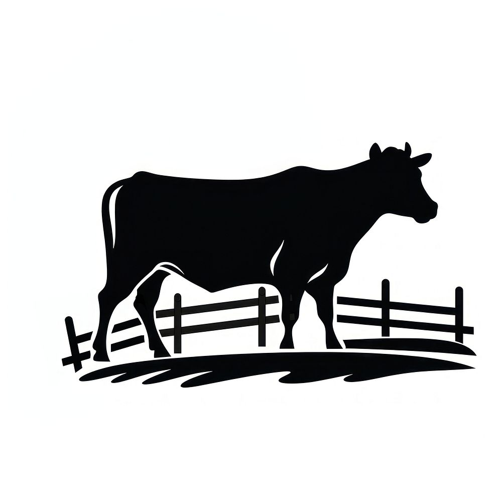 Farm logo icon silhouette livestock mammal.