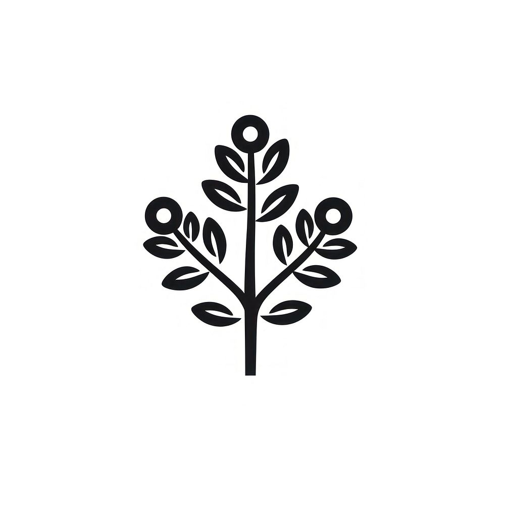 Floral logo icon plant leaf monochrome.
