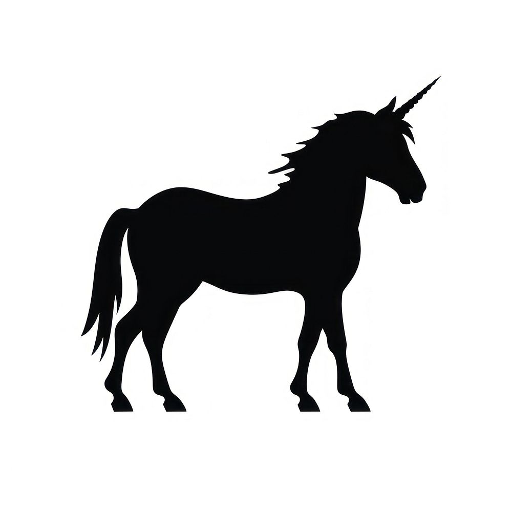 Full body unicorn logo icon silhouette animal mammal.