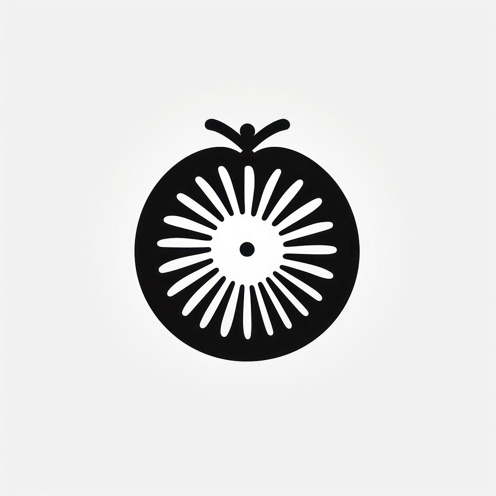 Kiwi fruit logo icon black white freshness.