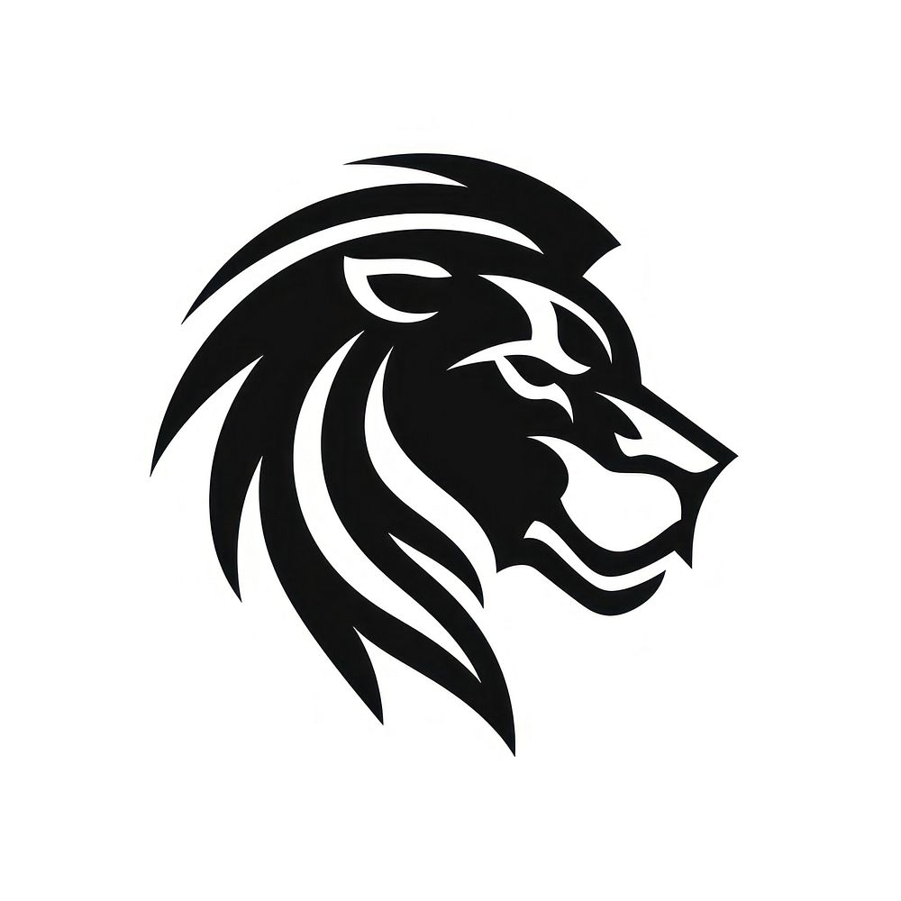 Lion logo icon animal black white.