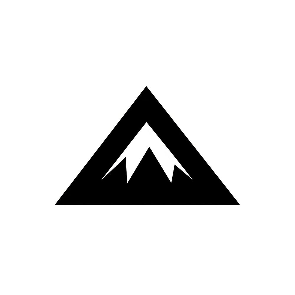 Mountain icon Simple logo symbol white.