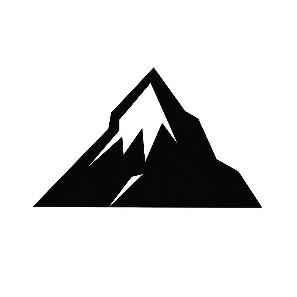 Mountain logo icon Simple silhouette black white.