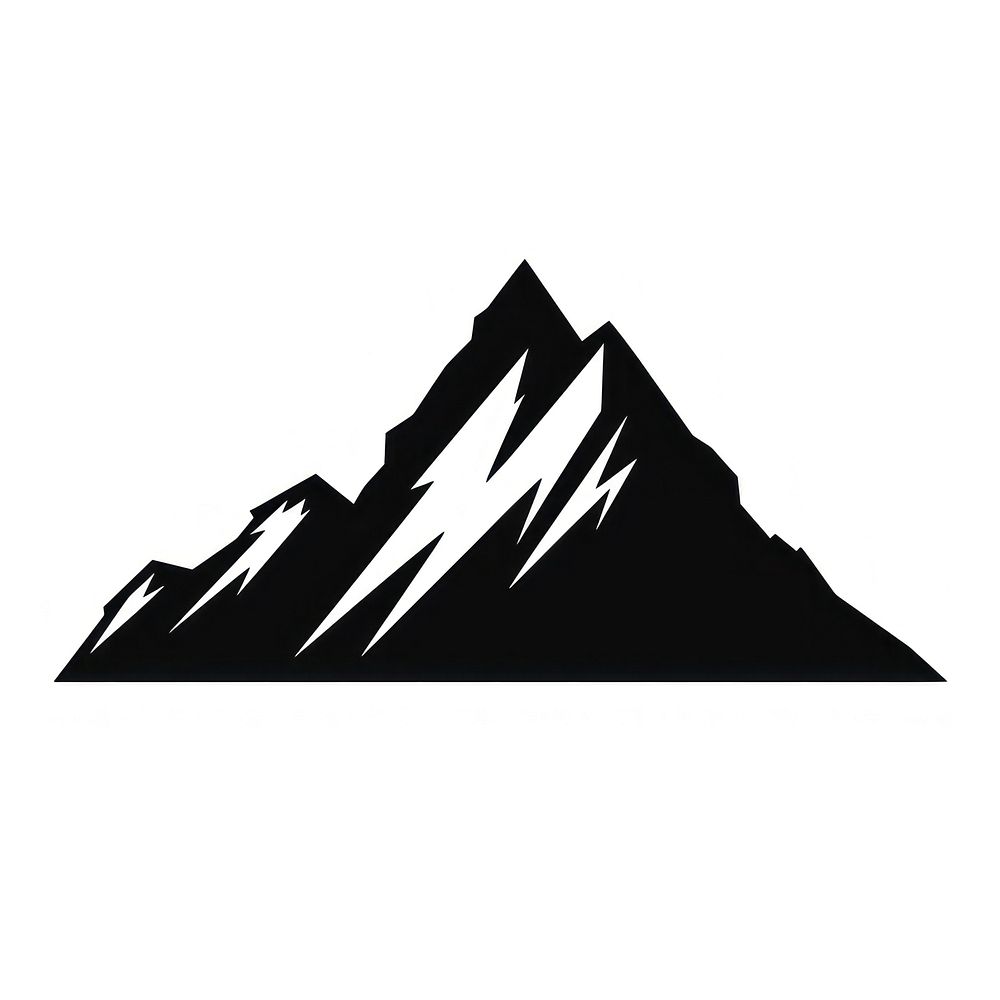Mountain logo icon Simple silhouette nature white.