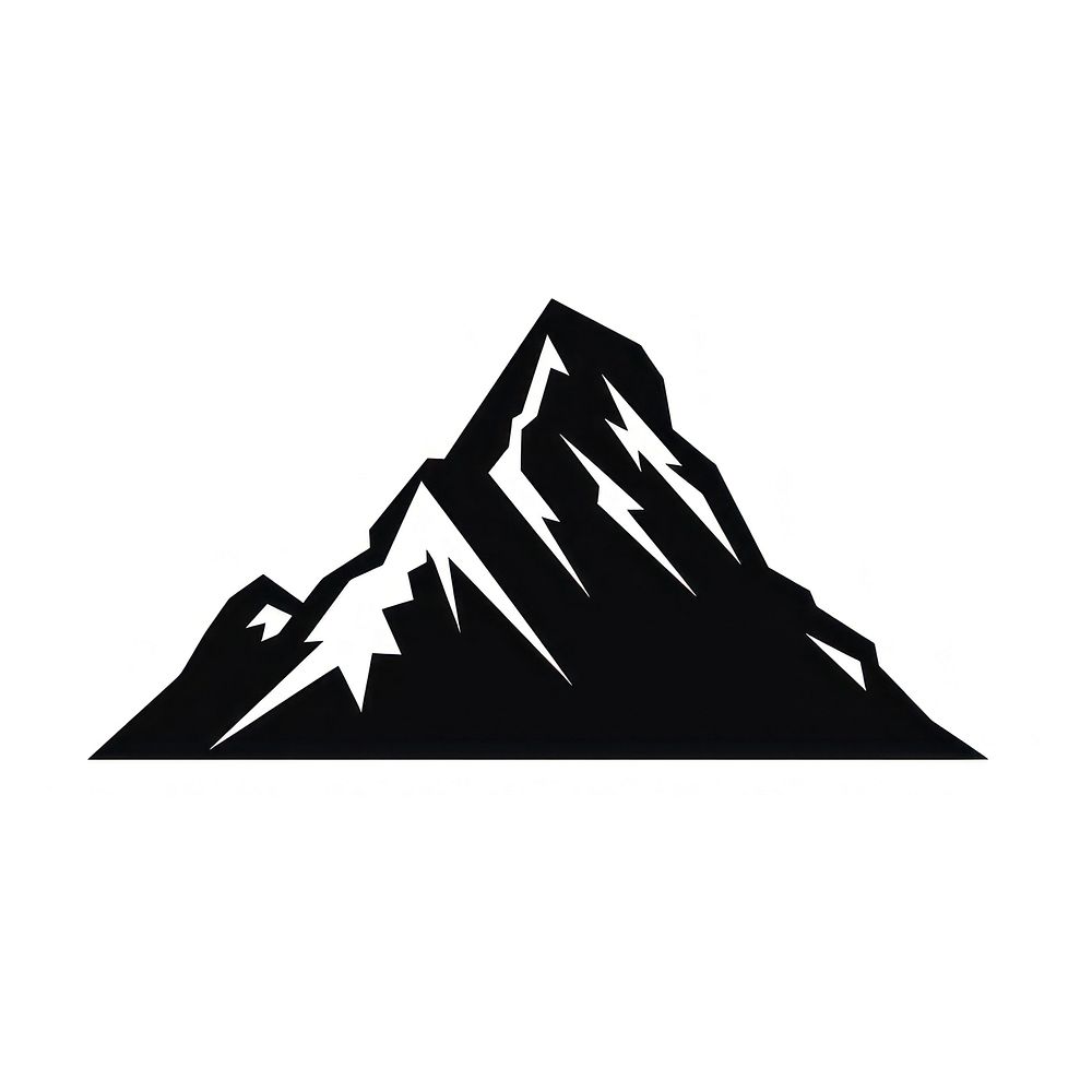 Mountain logo icon Simple silhouette nature white background.