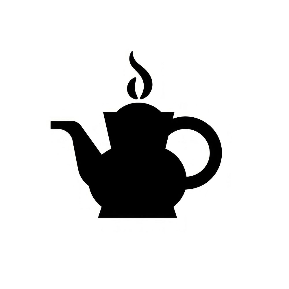 Simple coffee icon silhouette teapot black.