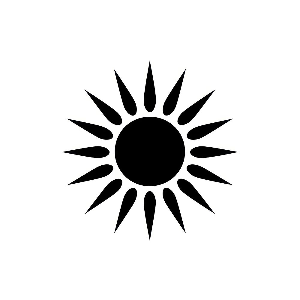 Sun logo icon Simple symbol white monochrome.
