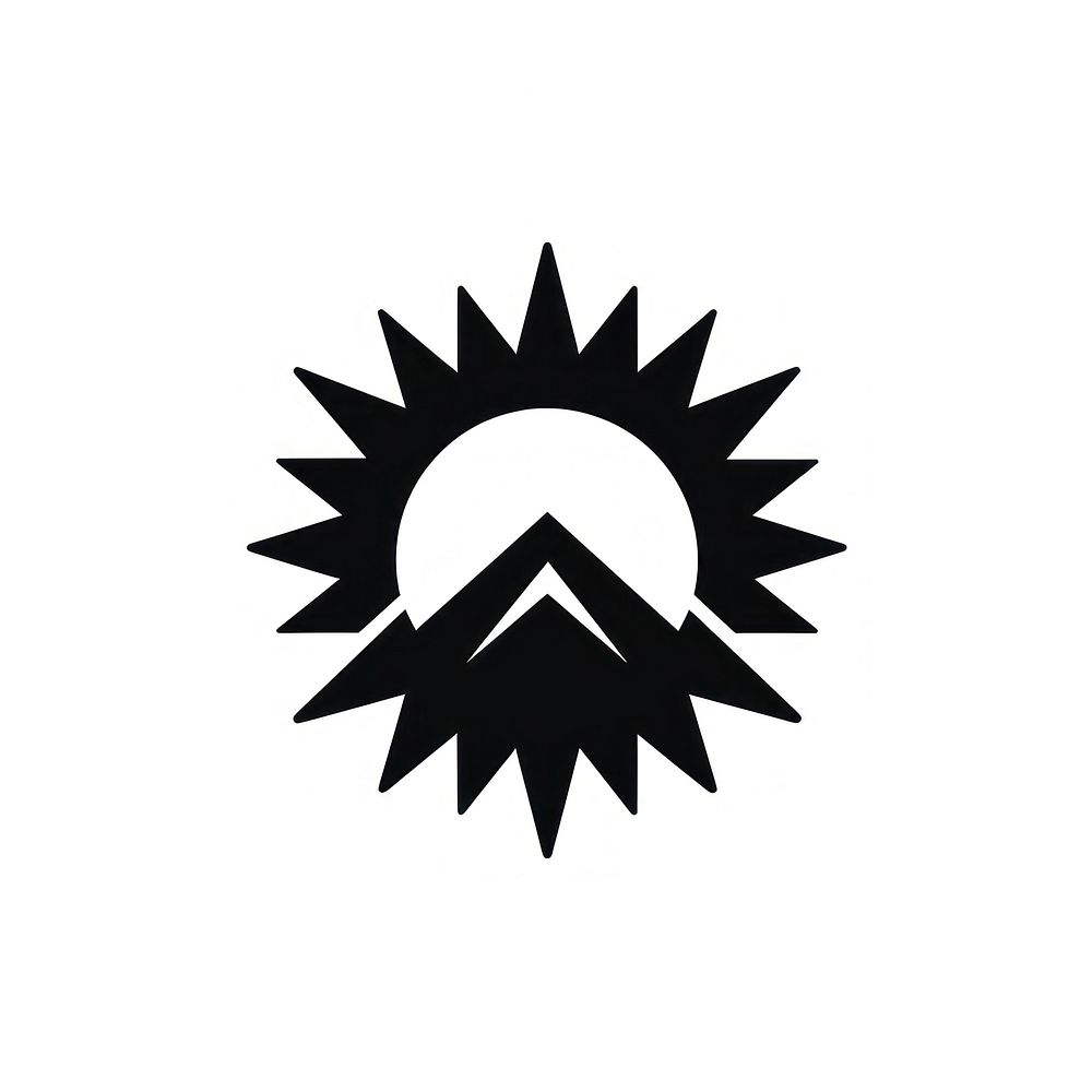 Sun logo icon Simple symbol white dynamite.