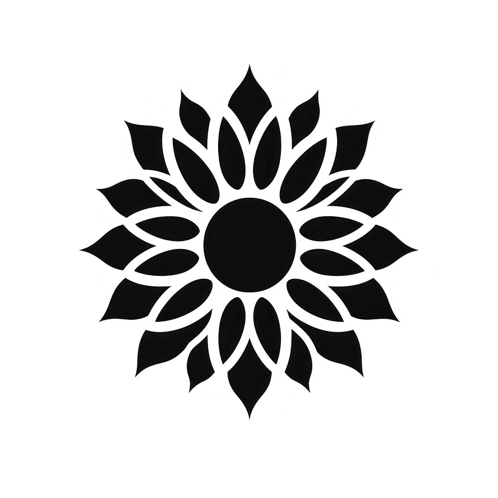 Sunflower icon logo symbol white.