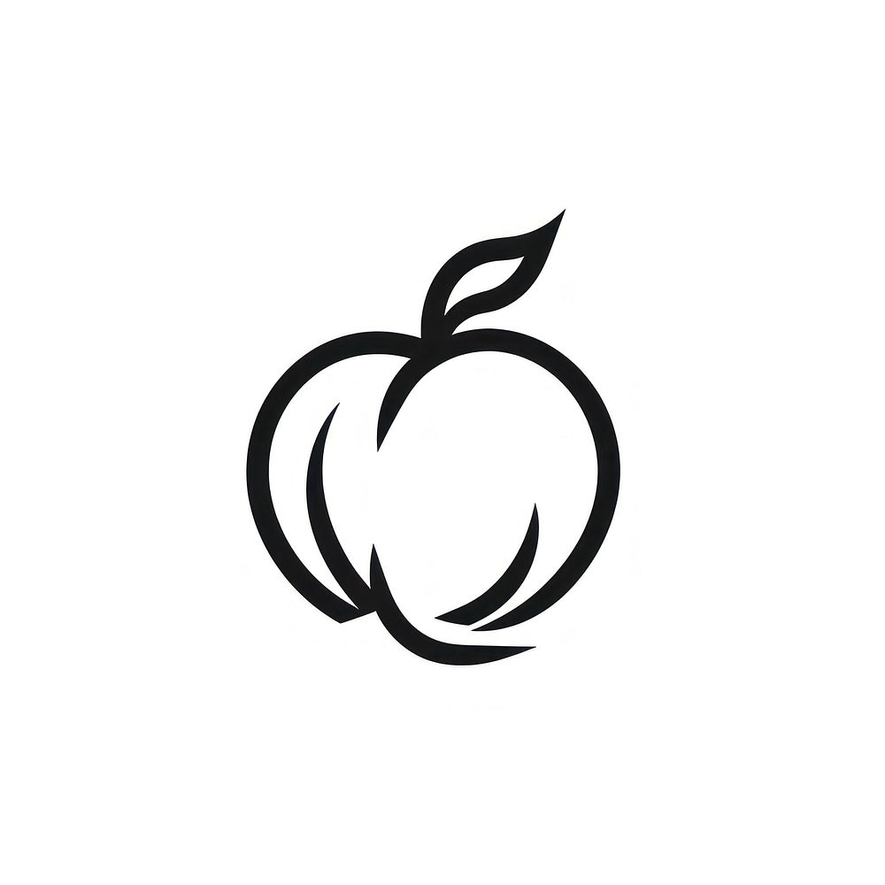 Pomegranate fruit logo icon white black monochrome.
