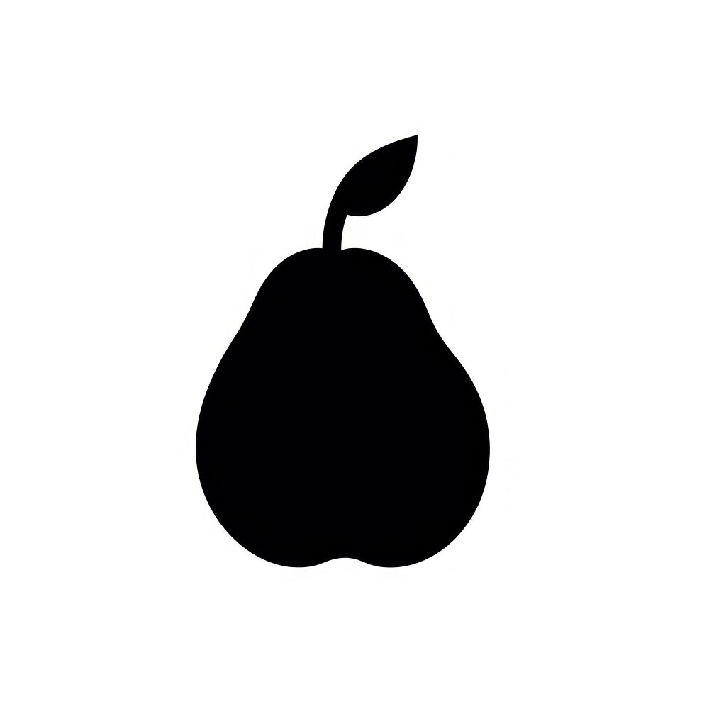 Pear fruit logo icon silhouette black plant.