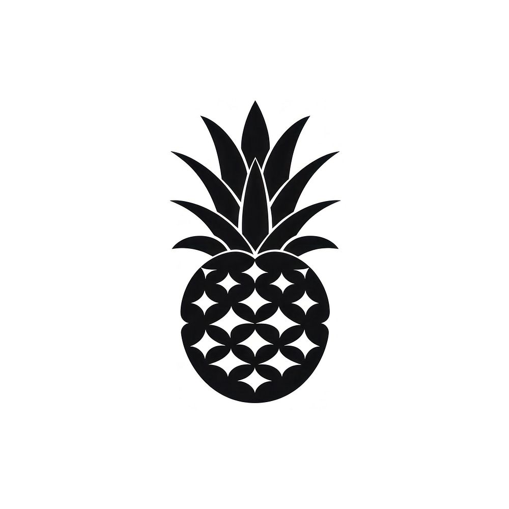 Pineaple fruit logo icon pineapple plant white background.
