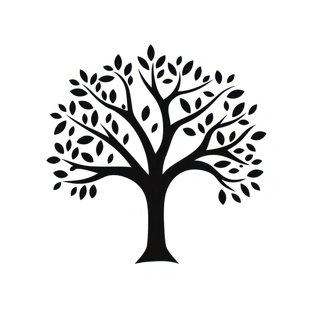 Tree logo icon silhouette drawing sketch.