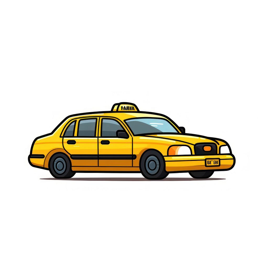 Taxi Clipart vehicle cartoon white background.
