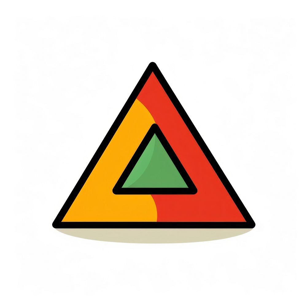 Triangle shape symbol line sign.