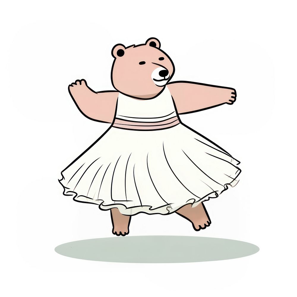 Bear ballet skirt dancing cartoon mammal dress.