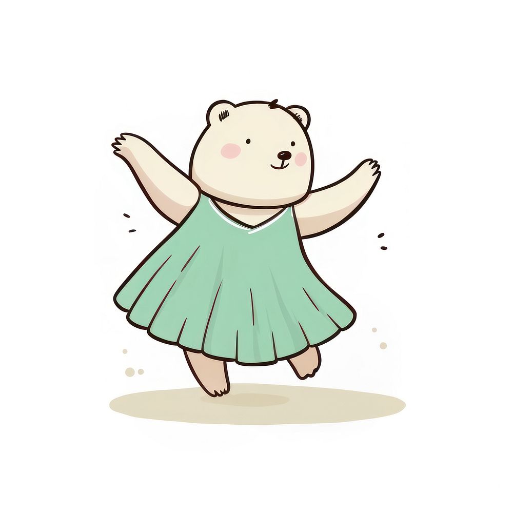 Bear ballet skirt dancing cartoon cute representation.