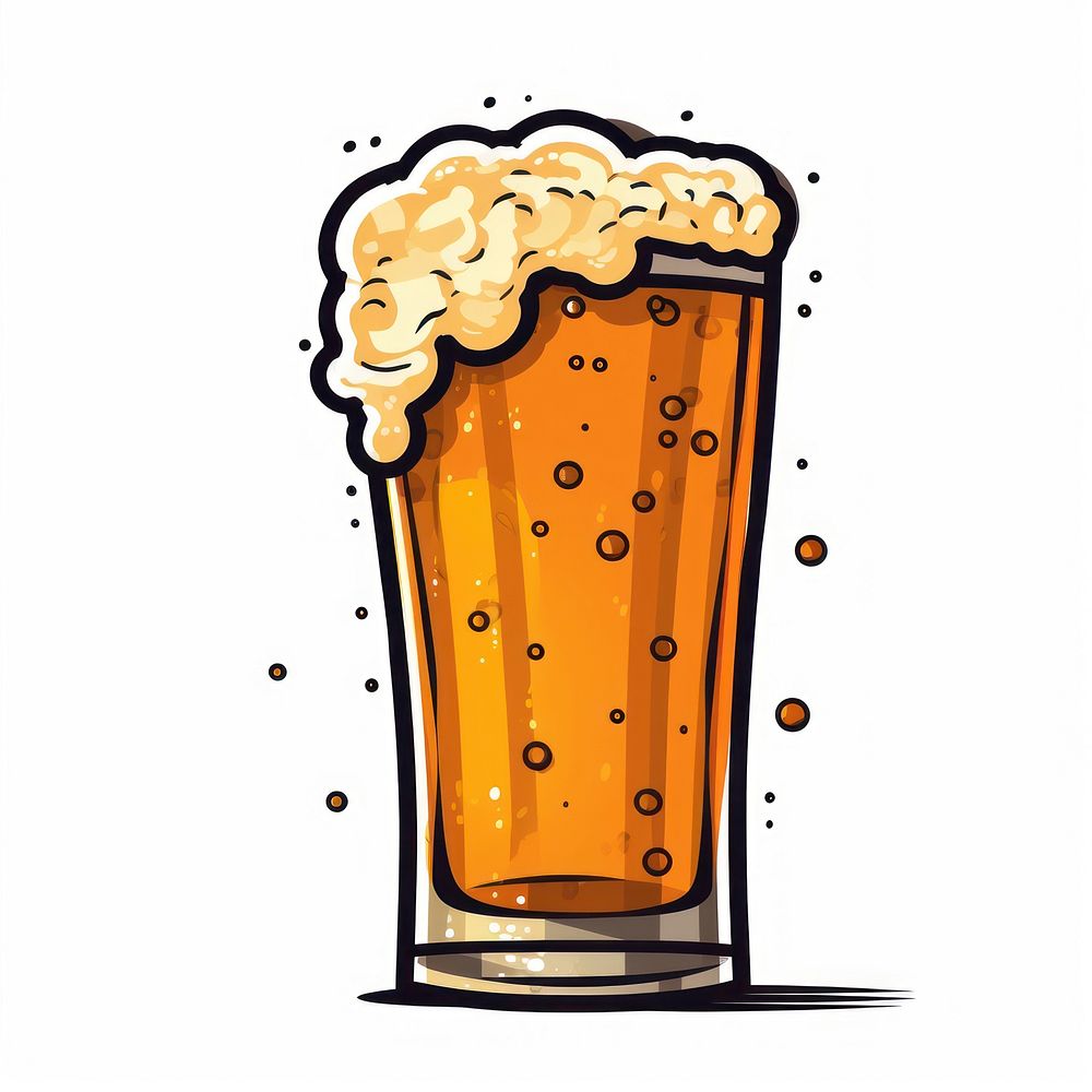Beer cartoon drink glass.