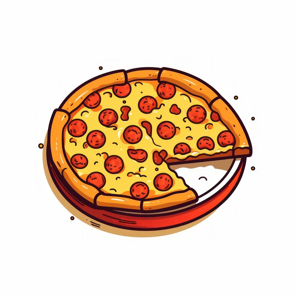 Box pizza and pizza cartoon food pepperoni.