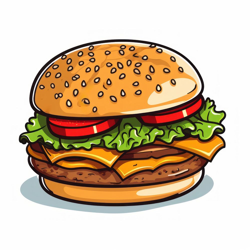 Burger Clip art cartoon food hamburger.