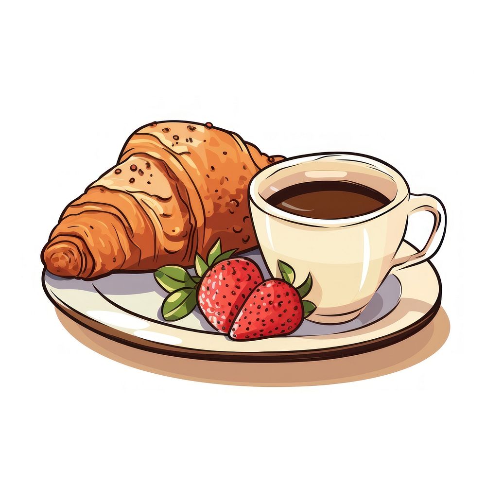 Croissant with Afternoon tea food cup mug.