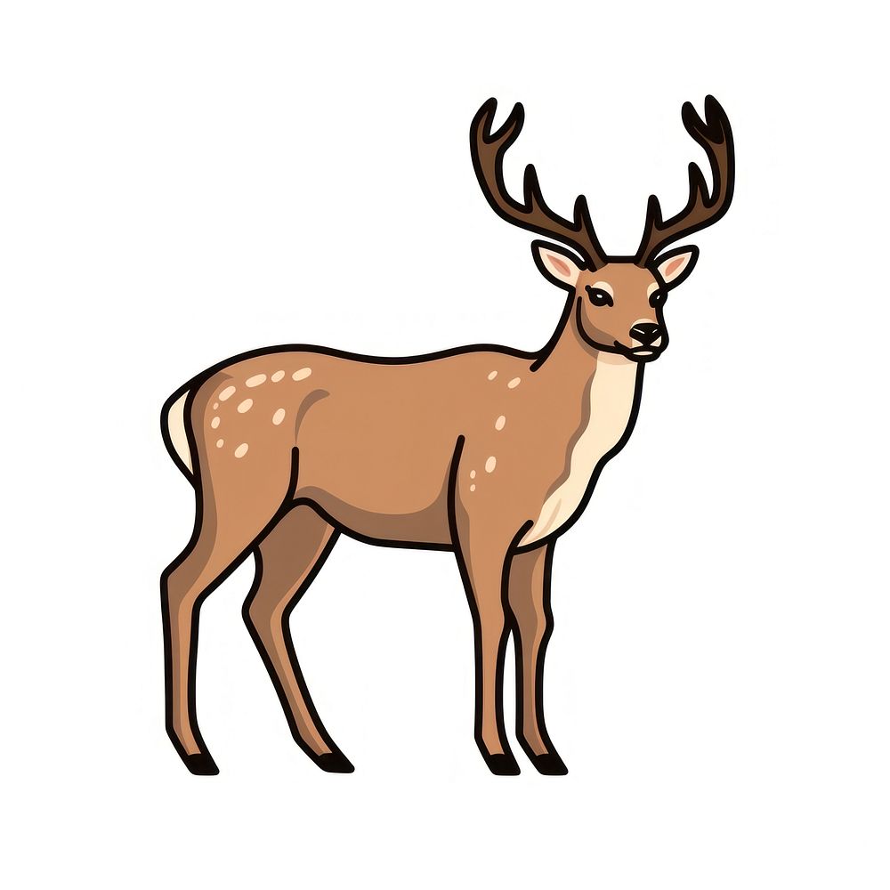 Deer Clip art wildlife cartoon drawing.