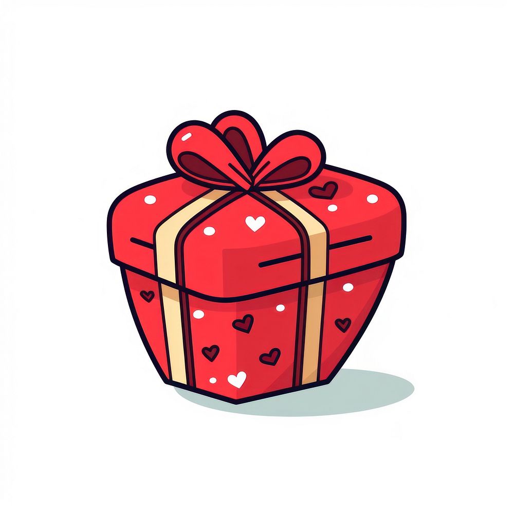 Heart shaped gift box cartoon celebration clip art.