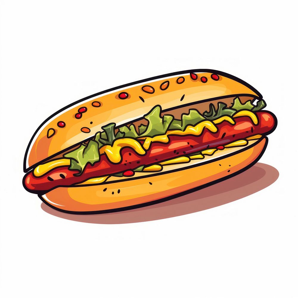 Hotdog cartoon food hamburger.