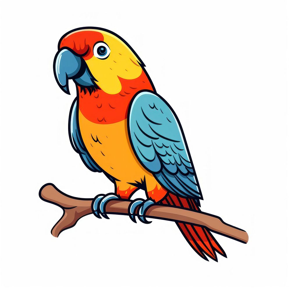 Parrot cartoon animal bird.